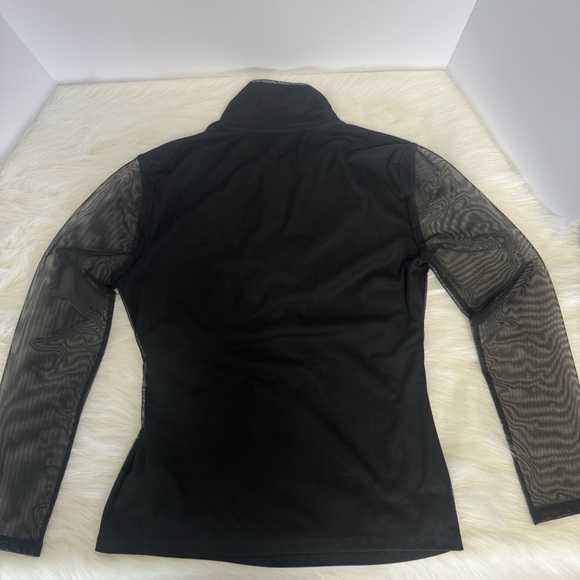 DKNY Donna Karan Black faux wrap Women's Top size M - Picture 3 of 8